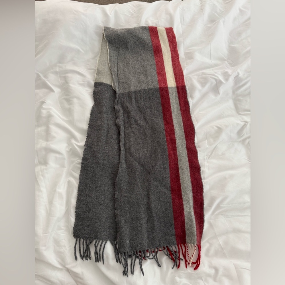 Bally Switzerland Oversized Stripe Wool Scarf | Women or Men | 68” Long